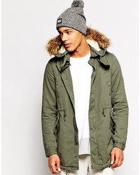 Native Youth Sherpa Lined Washed Parka