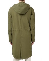 Topman Oversized Military Parka With Detachable Hood