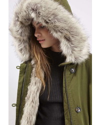 Topshop Premium Faux Fur Lined Parka