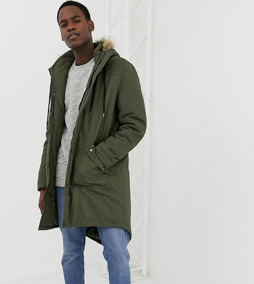 Another Influence Tall Faux Fishtail Parka Jacket, $30 | Asos | Lookastic