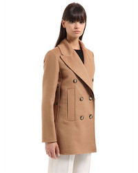 Sportmax Double Breasted Wool Angora Peacoat