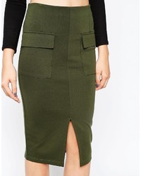 Asos Collection Pencil Skirt With Utility Pocket