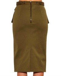 Burberry Prorsum Nubuck Pocket Drill Pencil Skirt