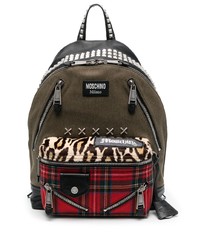 Olive Plaid Canvas Backpack