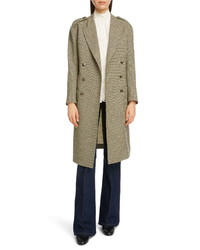 Chloé Double Breasted Houndstooth Wool Coat