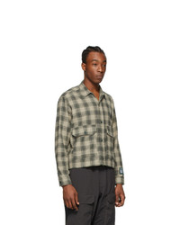 Reese Cooper®  Green Flannel Cropped Shirt