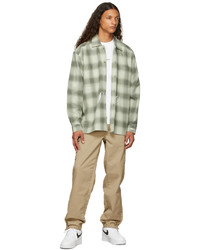 Saintwoods Green Flannel Shadow Plaid Shirt