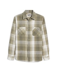 Schott NYC Plaid Brushed Flannel Button Up Shirt