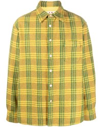 Marni Plaid Check Pattern Flannel Shirt