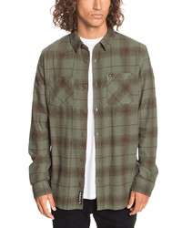 Quiksilver Shadow Swells Regular Fit Plaid Flannel Button Up Shirt