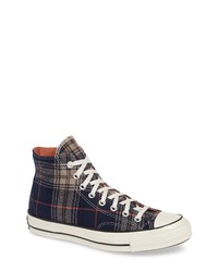 Olive Plaid High Top Sneakers