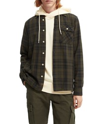 Scotch & Soda Plaid Cotton Long Sleeve Button Up Shirt In Green At Nordstrom