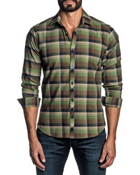Jared Lang Regular Fit Plaid Button Up Shirt