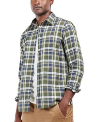 Barbour Wearside Plaid Organic Cotton Button Up Shirt In Olive At Nordstrom