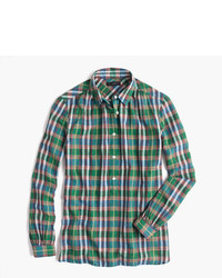 J.Crew Gathered Popover Shirt In Vintage Plaid