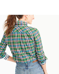 J.Crew Tall Gathered Popover Shirt In Vintage Plaid