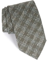 Olive Plaid Silk Tie