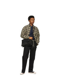 Marni Brown And Yellow Wool Check Padded Shirt