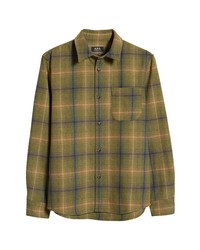 A.P.C. Surchemise Trek Plaid Wool Blend Shirt Jacket