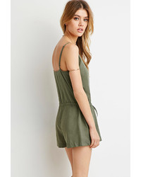Forever 21 Button Front Drawstring Romper