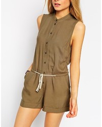 Asos Collection Utility Romper With Draw String Waist