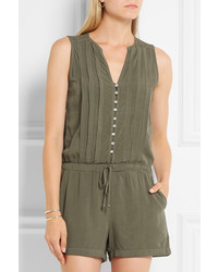 Splendid Pleated Voile Playsuit Army Green