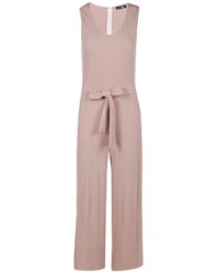 Boohoo Tall Naomi Ribbed Tie Front Culotte Jumpsuit
