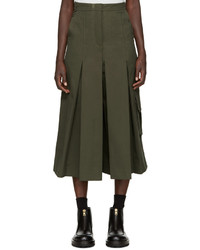 Olive Pleated Culottes