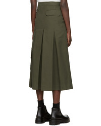 EACH X OTHER Green Military Pleated Culottes
