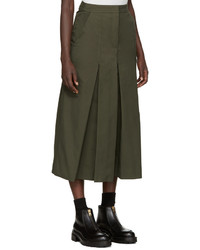 EACH X OTHER Green Military Pleated Culottes