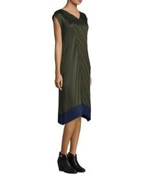 Issey Miyake Pleated Two Tone Dress
