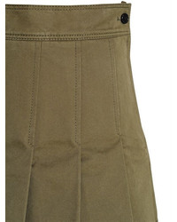 Valentino Pleated Cotton Gabardine Mini Skirt