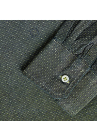 Massimo Alba Slim Fit Pin Dot Iridescent Cotton Shirt