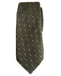 Pin Dot Skinny Tie Olive