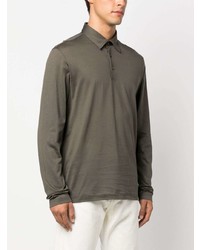 Brioni Long Sleeve Silk Blend Polo Shirt