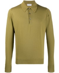 John Smedley Long Sleeved Knitted Polo Shirt