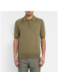 Dunhill Cashmere And Mulberry Silk Blend Polo Shirt