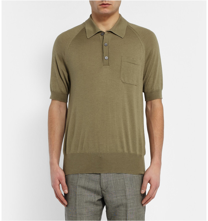 Dunhill Cashmere And Mulberry Silk Blend Polo Shirt, $600 | MR PORTER ...