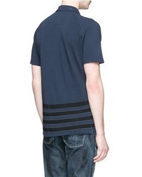 Denham Jeans Denham Joey Raglan Sleeve Stripe Polo T Shirt