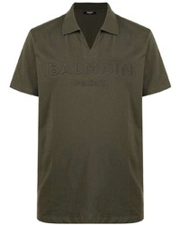 Balmain Embossed Logo Cotton Polo Shirt