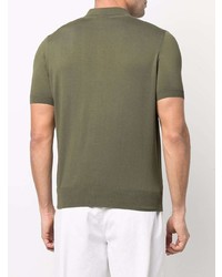 Canali Fine Knit Zipped Polo Shirt