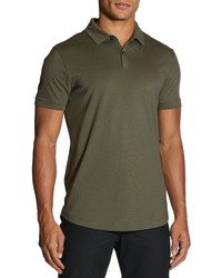 CUTS CLOTHING Fit Cotton Blend Polo In Pine At Nordstrom