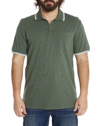 Johnny Bigg Harper Tipped Cotton Pique Polo In Khaki At Nordstrom