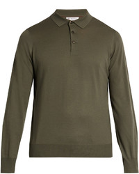 Brunello Cucinelli Long Sleeved Wool And Cashmere Blend Polo Shirt