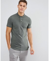 ASOS DESIGN Longline Muscle Fit Polo In Jersey In Green