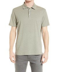 Robert Barakett Manet Floral Short Sleeve Cotton Polo In Dusty Moss At Nordstrom