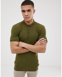 ASOS DESIGN Muscle Fit Jersey Polo In Green