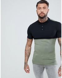 ASOS DESIGN Muscle Fit Jersey Polo With Contrast Yoke