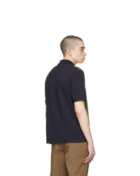 Comme des Garcons Homme Deux Navy And Khaki Fred Perry Edition Colorblocked Polo