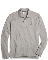 Brooks Brothers Original Fit Long Sleeve Heathered Polo Shirt